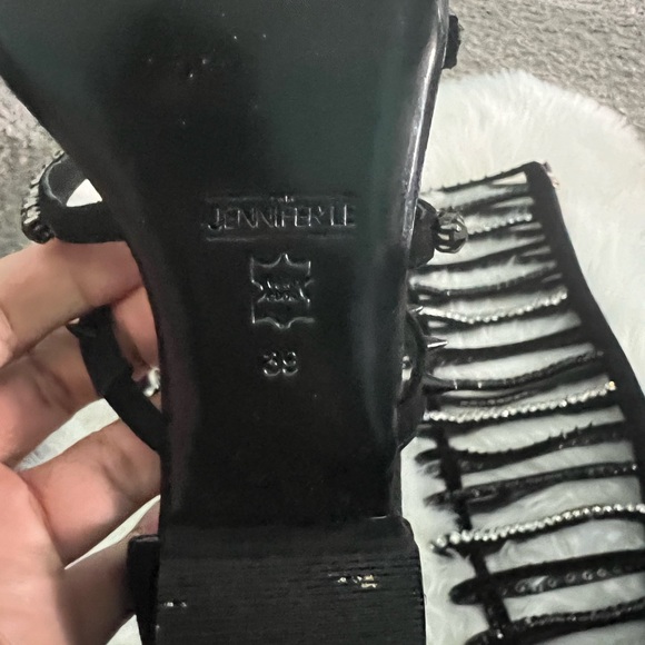 Jennifer Le Size 39 Black and Crystal Razor Sandal - Picture 6 of 7